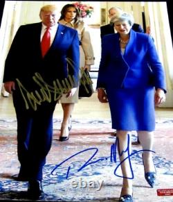 Donald Trump & May Autographié 8x10 Photo Signée Autographe Photo Avec Coa
