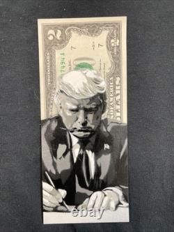 Donald Trump Mouvements d'Argent Peinture Billet de 2 Dollars Art Graffiti Art de Rue USA
