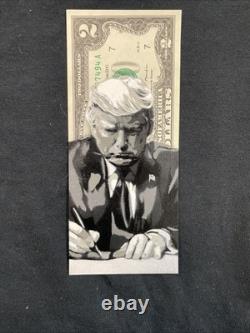 Donald Trump Mouvements d'Argent Peinture Billet de 2 Dollars Art Graffiti Art de Rue USA