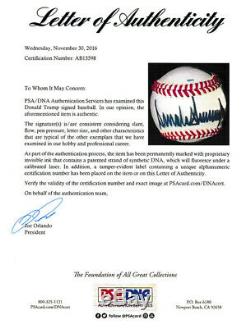 Donald Trump Nom Complet Autographe Baseball! Psa / Adn 995 $ Vente En Quarantaine