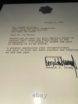 Donald Trump Organization Signé Lettre Originale 1993 Embossed Trop Président USA