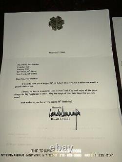 Donald Trump Organization Signé Lettre Originale 2000 Embossed Trop Président USA