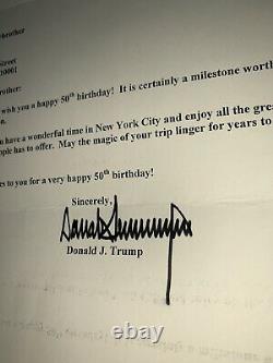 Donald Trump Organization Signé Lettre Originale 2000 Embossed Trop Président USA