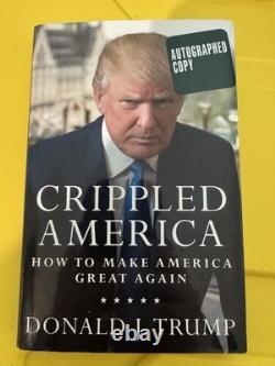 Donald Trump POTUS Président Signé Amérique Estropiée Livre Relié AUTO