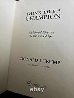 Donald Trump Pensez Comme Un Champion Livre Autographié SIGNÉ