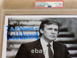 Donald Trump Photo signée autographiée avec signature complète, encapsulée PSA/DNA + LOA