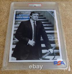 Donald Trump Photo signée autographiée avec signature complète, encapsulée PSA/DNA + LOA