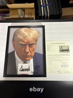Donald Trump Président 12x16 Mat Découpé Autographié Encadré Signé USA RARE JSA