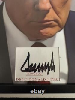 Donald Trump Président 12x16 Mat Découpé Autographié Encadré Signé USA RARE JSA