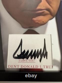 Donald Trump Président 12x16 Mat Découpé Autographié Encadré Signé USA RARE JSA