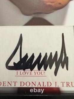 Donald Trump Président 12x16 Mat Découpé Autographié Encadré Signé USA RARE JSA