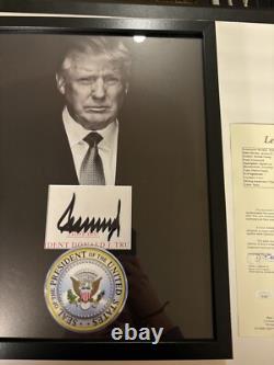 Donald Trump Président 12x16 Mat Découpe Autographié Encadré Signé USA RARE JSA