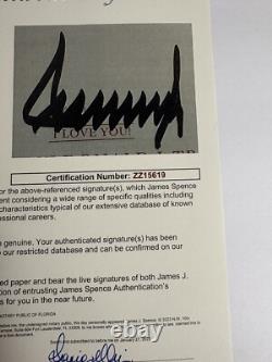 Donald Trump Président 12x16 Mat Découpe Autographié Encadré Signé USA RARE JSA