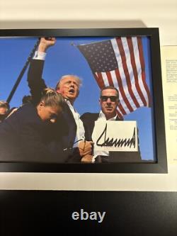 Donald Trump Président 12x16 Mat signé encadré autographié USA RARE JSA