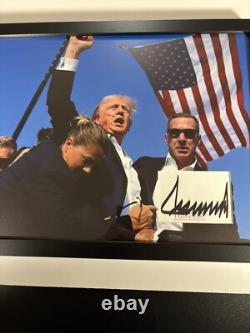 Donald Trump Président 12x16 Mat signé encadré autographié USA RARE JSA