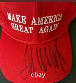 Donald Trump Président Signé Make America Great Encore Une Fois Hat Beckett Lettre Coa