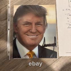 Donald Trump Président des États-Unis Photo 8x10 Signée à la main MAGA (Lire)