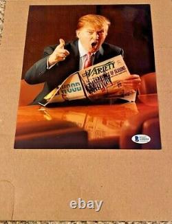 Donald Trump Signé 8x10 Photo Beckett Lettre Complète Président