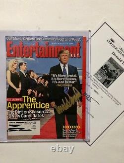 Donald Trump Signé À La Main, Couverture De Magazine De Divertissement Autographiée T. M. Coa