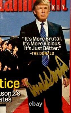 Donald Trump Signé À La Main, Couverture De Magazine De Divertissement Autographiée T. M. Coa