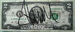 Donald Trump Signé À La Main Crisp Deux Dollars (2,00 $) Bill- Psa/dna Authentifié