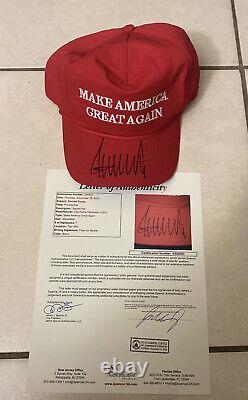 Donald Trump Signé Autographié Faire L'amérique Grande À Nouveau Président De Chapeau Jsa Loa
