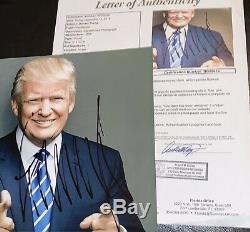 Donald Trump Signé Autographié Photo 8x10 Jsa Loa