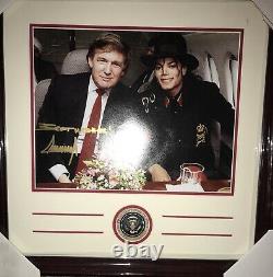 Donald Trump Signé Custom Framed 11x14 President Seal & Michael Jackson 1/1