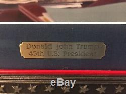Donald Trump Signé Encadré Par Coutume Emmêlée Photo 11x17 American Eagle Psa / Adn Coa