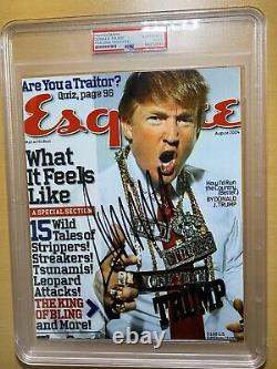 Donald Trump Signé Esquire 8x10 Photo De Couverture Psa Coa Encapsulé Potus