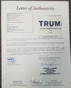 Donald Trump Signé Maga Campagne Sign Affichage Personnalisé (full Jsa Letter)