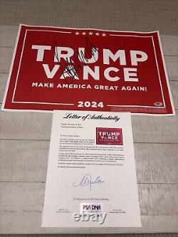 Donald Trump Signé, Panneau de Campagne Trump/Vance, Certificat Psa. Uniquement 1 Sur Ebay, Rare