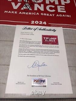 Donald Trump Signé, Panneau de Campagne Trump/Vance, Certificat Psa. Uniquement 1 Sur Ebay, Rare