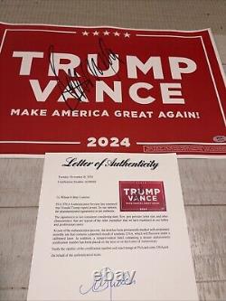 Donald Trump Signé, Panneau de Campagne Trump/Vance, Certificat Psa. Uniquement 1 Sur Ebay, Rare