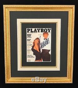 Donald Trump Signé Playboy Magazine Encadré Mars 1990 Autographe Or Jsa Loa