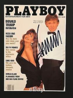 Donald Trump Signé Playboy Magazine Encadré Mars 1990 Autographe Or Jsa Loa