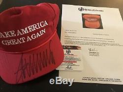 Donald Trump Signed 2016 Rouge Fabriqué Aux États-unis À Cali-fame Maga Hat Global Ga Coa Loa $$$