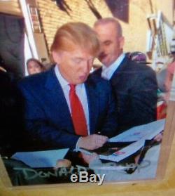 Donald Trump Signée À La Main 8 X 10 Photo Encadrée Authentique, Avoir Une Preuve Photo De Signature