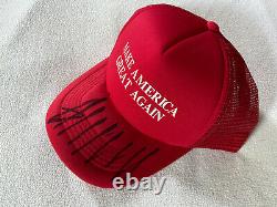 Donald Trump Signée À La Main Maga Hat
