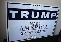 Donald Trump a SIGNÉ l'affiche de campagne MAGA White 2016 avec autographe JSA LOA.