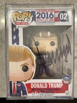 Donald Trump a signé Funko Pop Autograph Authentic Beckett Président Amérique 45