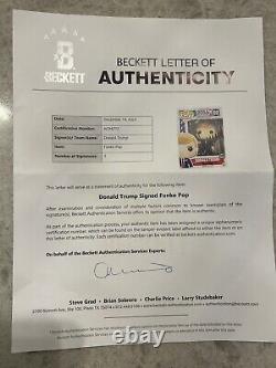 Donald Trump a signé Funko Pop Autograph Authentic Beckett Président Amérique 45