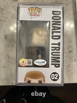 Donald Trump a signé Funko Pop Autograph Authentic Beckett Président Amérique 45