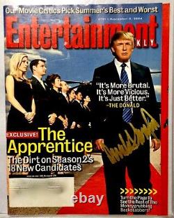 Donald Trump a signé à la main, Couverture du magazine de divertissement autographiée T.M. COA