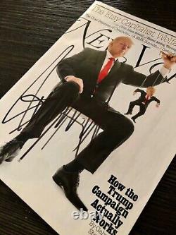 Donald Trump a signé à la main, autographié la couverture du magazine New York et le magazine complet/Rassemblement