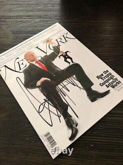 Donald Trump a signé à la main, autographié la couverture du magazine New York et le magazine complet/Rassemblement