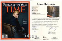 Donald Trump a signé le magazine Time Person of the Year le 19 décembre 2016 Jsa Loa.