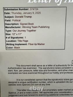 Donald Trump a signé notre voyage ensemble Édition spéciale dédicacée - jsa Auth