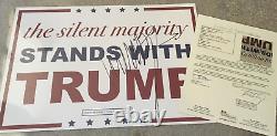 Donald Trump a signé une pancarte de campagne présidentielle RARE AUTOGRAPH! JSA COA LOA Aucun livre