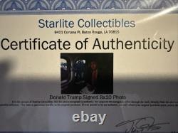 Donald Trump a signé une photo 8x10 de lui dans son avion privé ? Belle auto avec certificat d'authenticité.